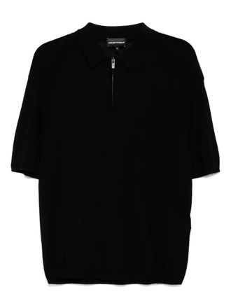 Emporio Armani knitted polo shirt - Black