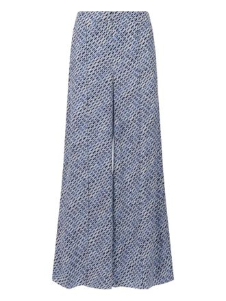 Marni printed silk trousers - Blu