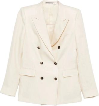 Tagliatore Blazers, female, Beige, Size: M Double-Breasted Blazer