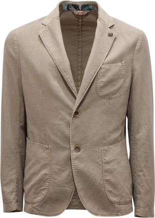 Bob Domi Katoen/Linnen Jas - Heren - Blazers - Beige - M - Katoen - Jassen