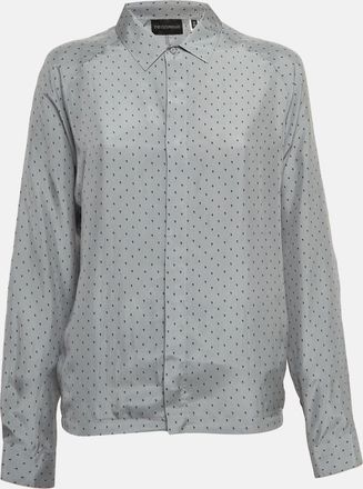 Emporio Armani Grey Paisley Print Silk Shirt