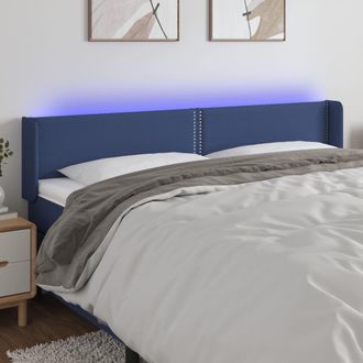 vidaXL Cabecero Con Led De Tela Azul 183x16x78/88 Cm Vidaxl