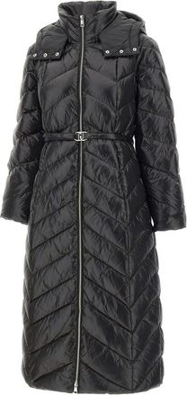 Liu Jo Jassen, Dames, Zwart, M, Polyester, Hooded Down Jacket