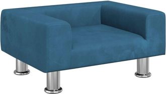 vidaXL Sof&aacute; Para Ni&ntilde;os De Terciopelo Azul 50x40x26,5 Cm Vidaxl