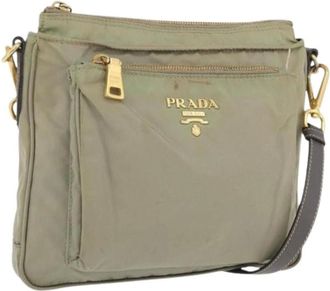 Prada Pre-owned Cross Body Bags, female, Beige, Size: ONE SIZE Pre-owned Vintage Nylon Cross Body Bag