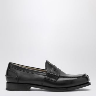 Prada Black brushed leather loafers