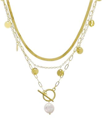 Adornia Adornia 14K Plated 3-Layer Toggle Necklace