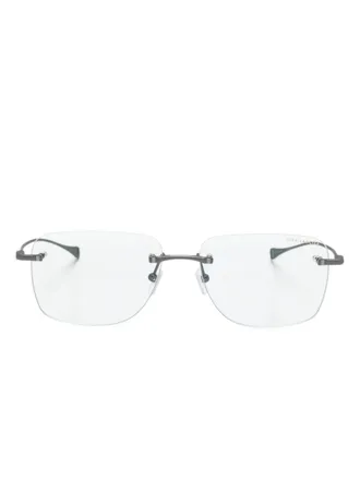 Dita Eyewear rectangle-frame thin-arms glasses - unisex - Titanium - 57 - Grey