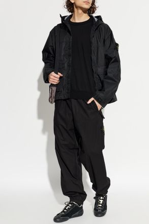 Stone Island Jacket With Logo Patch, Mens, Black