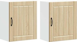 vidaXL Vidaxl Pensili Da Cucina 2 Pz Lucca In Legno Multistrato Rovere
