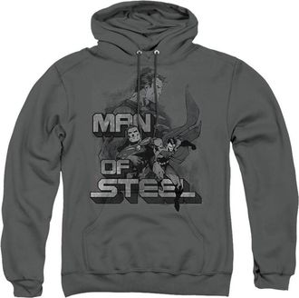 Gildan Superman Steel Poses Adult Pull Over Hoodie / Hooded Sweatshirt