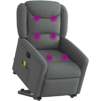vidaXL Vidaxl - Silla De Masaje Reclinable De Pie De Tela Gris Oscuro