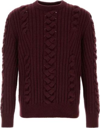Alexander McQueen Stijlvolle Sweaters Collectie - Heren - Ronde hals truien - Bruin - L - Truien & Vesten