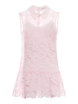 Self Portrait PINK LACE COLLARED MINI DRESS - Self-portrait - Woman