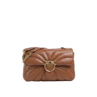 Pinko Love Bag Puff - Dames - Schoudertassen - Bruin - ONE Size - Leer - Tassen