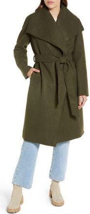 Noize Lena Belted Wrap Coat in Uniform Green at Nordstrom Rack, Size Large