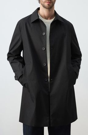 Mango Water Repellent Raincoat in Black at Nordstrom, Size X-Large