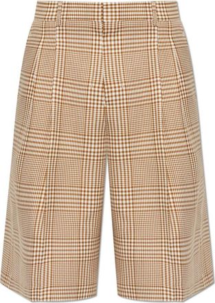 Ami Shorts met Schotse Ruit - Heren - Korte Broeken - Bruin - W42 - Wol - Korte Broeken