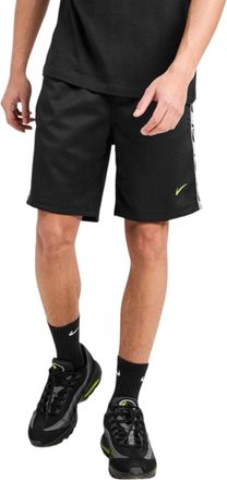 Nike Mens Repeat Tape Logo Shorts Polyester Jogging Casual Training Gym Sports Shorts (UK, Alpha, L, Regular, Regular, Black)