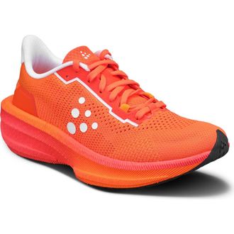 Craft Endurance 2 Running Shoe in Flourange/Contrast Pink at Nordstrom, Size 7.5