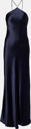 Staud Cadence halterneck satin slip dress