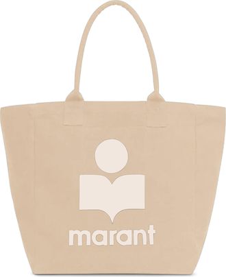 Isabel Marant Beige Graphic Logo Yenky-Gf Tote Bag