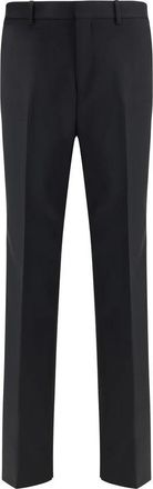 Gucci Geborduurde wollen broek met splitzoom - Heren - Nette broeken - Zwart - S - Wol - Broeken