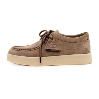 Cesare Gaspari Schoenen, Dames, Beige, 41 EU, Su&egrave;de, Su&egrave;de Instapper met Plateau en Veters