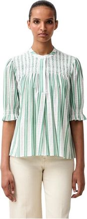 Stine Goya Gekreukte katoenen blouse - Dames - Blouses - Groen - S - Katoen - Overhemden