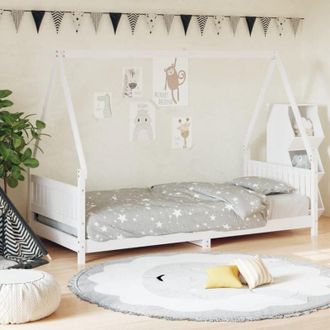 vidaXL Giroletto per Bambini Bianco 90x190cm in Legno Massello di Pino - Vidaxl