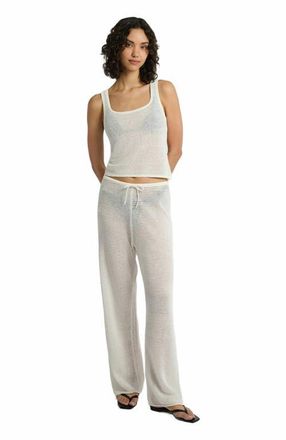 Onia Linen Knit Square Neck Tank in White at Nordstrom, Size Xx-Small