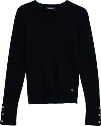 Salsa Strickpullover SALSA Salsa Jeans Pullover Basic Long Sleeve, Damen, Gr. L, schwarz, Obermaterial: 83% Viskose CV. 15% Nylon NY. 2% Elasthan EL., Pullo