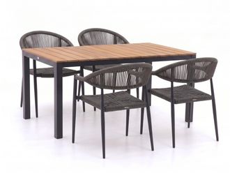 Manifesto Furniture Manifesto Belpasso/Fidenza 160cm dining tuinset 5-delig stapelbaar