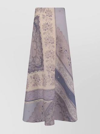 Zimmermann lucky floral linen midi skirt