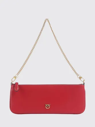 Pinko Mini borsa a tracolla Half Moon in pelle di vitello con logo Love Birds