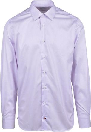 Carrel White Lilac Striped Cotton Shirt