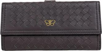 Bottega Veneta Brown Leather Long Wallet (Tri-Fold) (Pre-Owned)