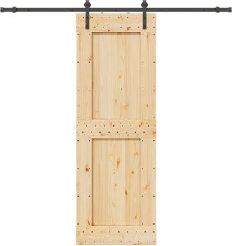 vidaXL Puerta Corredera Con Herrajes Madera Maciza De Pino 80x210 Cm Vidaxl