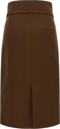 Ami Virgin Wool Pencil Skirt - Brown