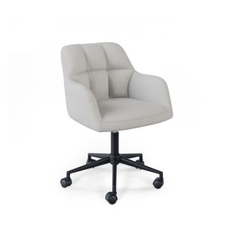 Koketto Home Silla de escritorio alcochada en gris claro