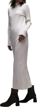 Topshop Womens Long Sleeve Dress In Cream