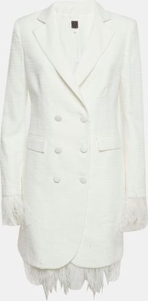 8 by YOOX 8 Yoox White Feather Trim Tweed Blazer And Skirt Set