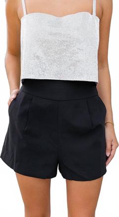 BuddyLove Renzo High Waisted Side Zip Front Pocket Tailored Short In Black