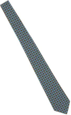 Kiton Accessoires, Heren, Veelkleurig, ONE Size, Micro-Geometrische Zijden 7-Vouw Stropdas