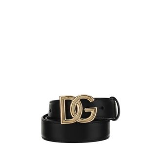 Dolce & Gabbana Zwart Kalfsleren Bos Taurus Reguliere Riem