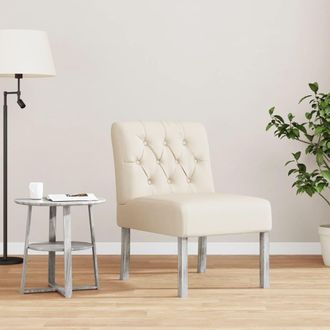 vidaXL Silla Tapizada Con Botones Lino Vidaxl