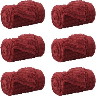 vidaXL Mantitas De Sof&aacute; 6 Uds. Rojo Burdeos 270 X 240 Cm 10.04 Kg Lana Vidaxl