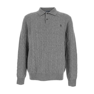 Polo Ralph Lauren Grey Cable Knit Wool Cashmere Jumper