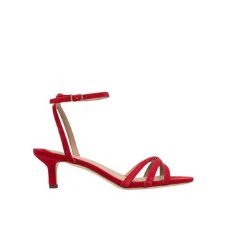 Ralph Lauren High Heel Sandals, female, Red, Size: 11 US Kendyl Kitten-Heel Suede Sandal