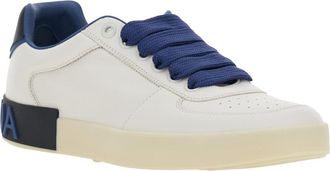 Dolce & Gabbana Mens Sneakers Portofino Custom Blue Leather Lamb Trainers